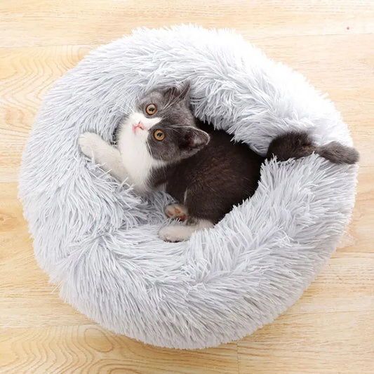 Kuschelweiches Katzenbett - Warmes Schlafnest für Katzen und kleine Hunde